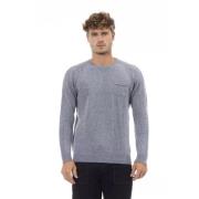 Alpha Studio Elegant Crewneck Pocket Sweater Ljusblå Blue, Herr