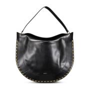 Isabel Marant Läder Hobo-väska med Nitar Black, Dam