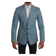 Dolce & Gabbana Blå Slim Fit Coat Jacket Martini Blazer Blue, Herr