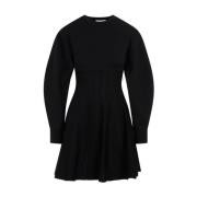 Alexander McQueen Svart Ullklänning Aw23 Black, Dam