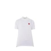 Comme des Garçons Play Vit Polo Skjorta med Hjärt Logo White, Herr