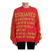 Dsquared2 Multifärgad Crewneck Stickad Tröja Multicolor, Dam