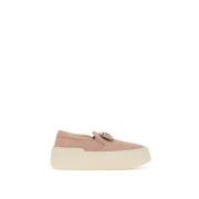 Salvatore Ferragamo Guld Vara Plate Slip-On Sneakers Pink, Dam