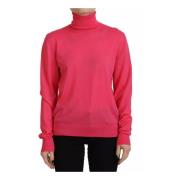 Dsquared2 Rosa Turtle Neck Sweater Casual Stil Pink, Dam