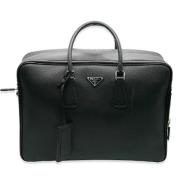 Prada Vintage Pre-owned Laeder portfljer Black, Dam