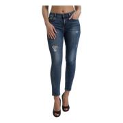 Dolce & Gabbana Mörkblå Skinny Stretch Jeans Blue, Dam