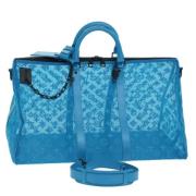 Louis Vuitton Vintage Pre-owned Canvas handvskor Blue, Dam