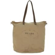 Prada Vintage Pre-owned Tyg totevskor Beige, Dam