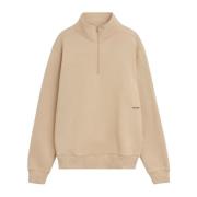 Soulland Borstad Fleece Half Zip Sweatshirt Beige, Unisex