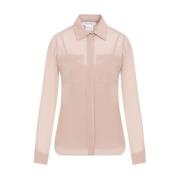 Max Mara Georgette Skjorta Ercole Stil Pink, Dam