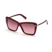 Tom Ford Leah Solglasögon Gradient Brun Red, Dam