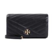 Tory Burch Chevron Chain Wallet Black, Dam