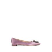 Manolo Blahnik Rosa Kristallspänne Blockklack Pink, Dam