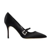 Manolo Blahnik Kristallspänne stiletto klackar Black, Dam