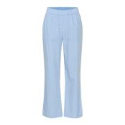 Saint Tropez Chambray Elastisk Midja Breda Ben Byxor Blue, Dam