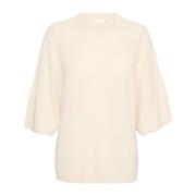 InWear Oversize Tshirt Strik Whisper White Melange Beige, Dam