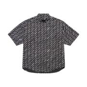 Balenciaga Logo Print Button-Down Skjorta Multicolor, Dam