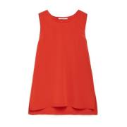 Maliparmi Silk Crepe De Chine Tank Top Red, Dam