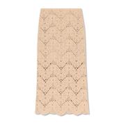 By Malene Birger Virkad kjol Cantala Beige, Dam