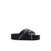 Stella McCartney Svarta `Vesta` Slide Sandaler med Tåseparatörer Black...