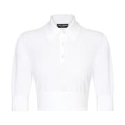 Dolce & Gabbana Vit Polo Cropped T-shirts och Polos White, Dam