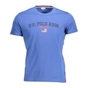 U.s. Polo Assn. Blå Crew Neck Bomull Tee Blue, Herr