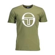 Sergio Tacchini Grön Logotyp Tryck Bomull Tee Green, Herr