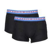 North Sails Bomullsboxershorts Bicolor Elastisk Midjeband Black, Herr