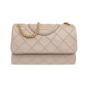 Tory Burch Konvertibel Fleming Axelväska i Beige Beige, Dam