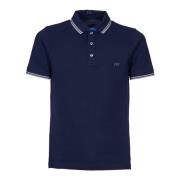 Fay Blå Polo Shirt Stretch Bomull Logo Blue, Herr