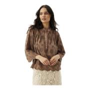 IN Front Feminin Ellie Blus med Broderade Detaljer Multicolor, Dam