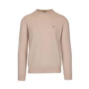 Brooksfield Ull Crew Neck Sweater Beige, Herr