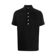 Balmain Monogram Mönster Polo Shirt Black, Herr