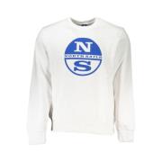 North Sails Vit Bomullsweatshirt med Logoprint White, Herr