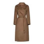 Max Mara Studio Kamel Ullblandning Midi Kappa Brown, Dam