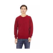 Baldinini Lyxig Crewneck Sweater i Rött Red, Herr