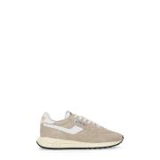 Autry Beige Läder Sneakers med Mocka Insatser Beige, Dam