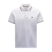 Moncler Tricolour Trim Polo Shirt White, Herr