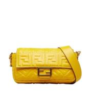 Fendi Vintage Pre-owned Laeder axelremsvskor Yellow, Dam