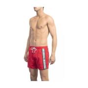 Bikkembergs Röda badshorts med sportig elegans Red, Herr