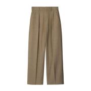 Burberry Herringbone Wool Trousers Beige, Herr