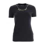 Versace Kortärmad Kedja Hänge T-Shirt Black, Dam