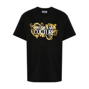 Versace Jeans Couture Logo Print Crew Neck T-shirt Black, Herr