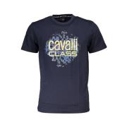 Cavalli Class Tryckt Logot-shirt Kortärmad Rund Hals Blue, Herr