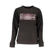 Cavalli Class Svart Bomullssweatshirt med Tryckt Logotyp Black, Herr