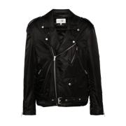 MM6 Maison Margiela Svart Vadderad Bikerjacka Black, Herr