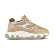 Hogan Suede Panelled Sneakers Beige, Dam