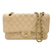 Chanel Vintage Pre-owned Laeder axelremsvskor Beige, Dam