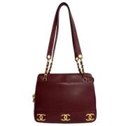 Chanel Vintage Pre-owned Laeder totevskor Red, Dam