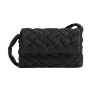 Bottega Veneta Svart Cross-body Väska med Intreccio Foulard Motiv Blac...